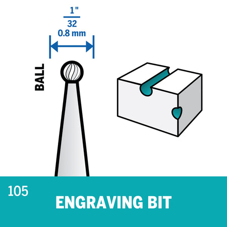 Dremel 105 1/32 In. (0.8 mm) Engraving Bit