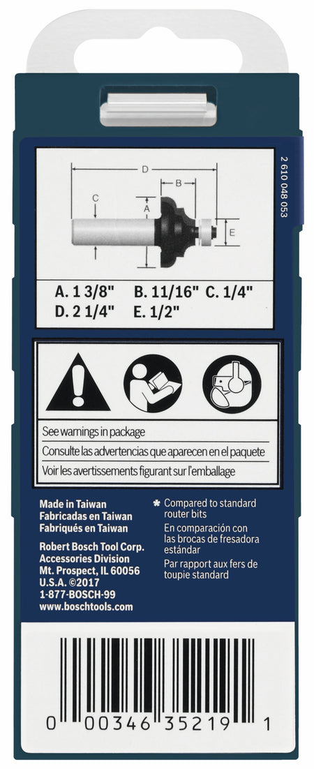Bosch 85604MC 1-3/8 In. x 11/16 In. Carbide-Tipped Cove and Bead Router Bit