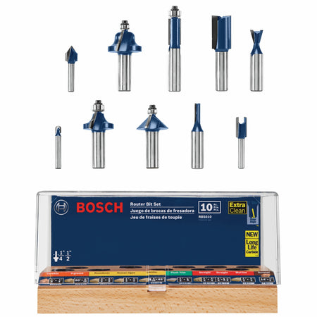 Bosch RBS010 10 pc. All-Purpose Router Bit Set