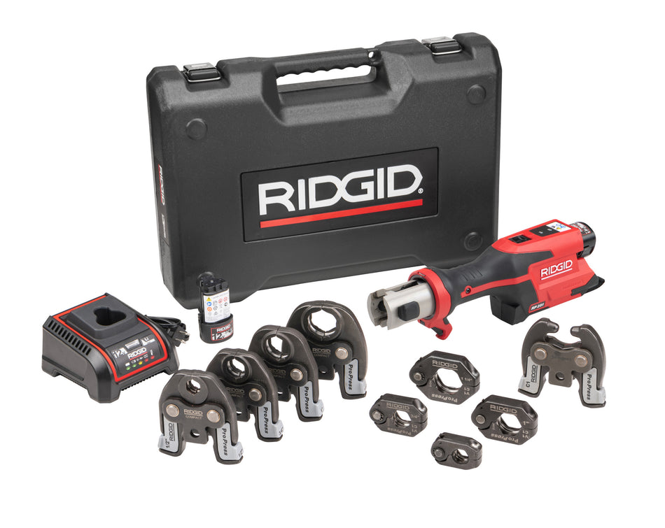 RIDGID 78208 RP 251 Press Tool Battery Kit with ProPress Rings & Jaws (1/2"-1-1/4") and C1 Actuator
