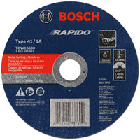 Bosch TCW1S600 6 In. 1/16 In. 7/8 In. Arbor Type 1A (ISO 41) 46 Grit Rapido™ Fast Metal/Stainless Cutting Abrasive Wheel