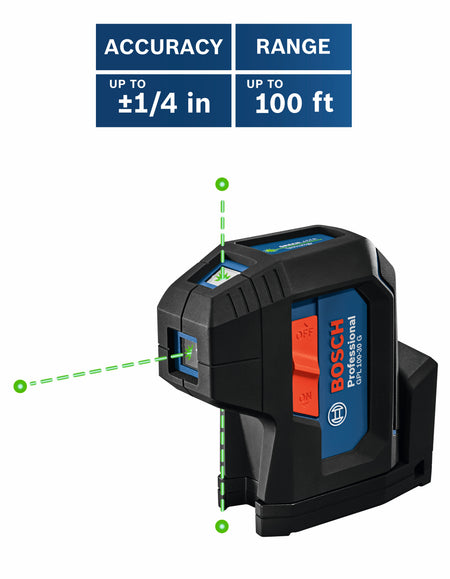 Bosch GPL100-30G Green-Beam Three-Point Self-Leveling Alignment Laser