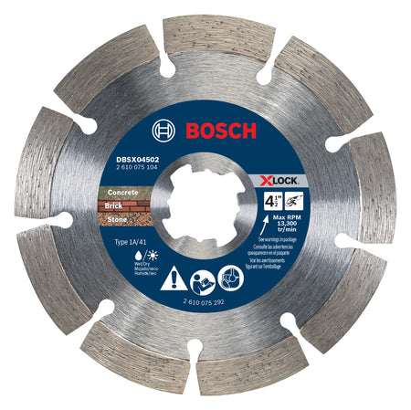 Bosch DBSX04502 4-1/2 In. X-LOCK® Premium Segmented Rim Blade for Rough Cuts