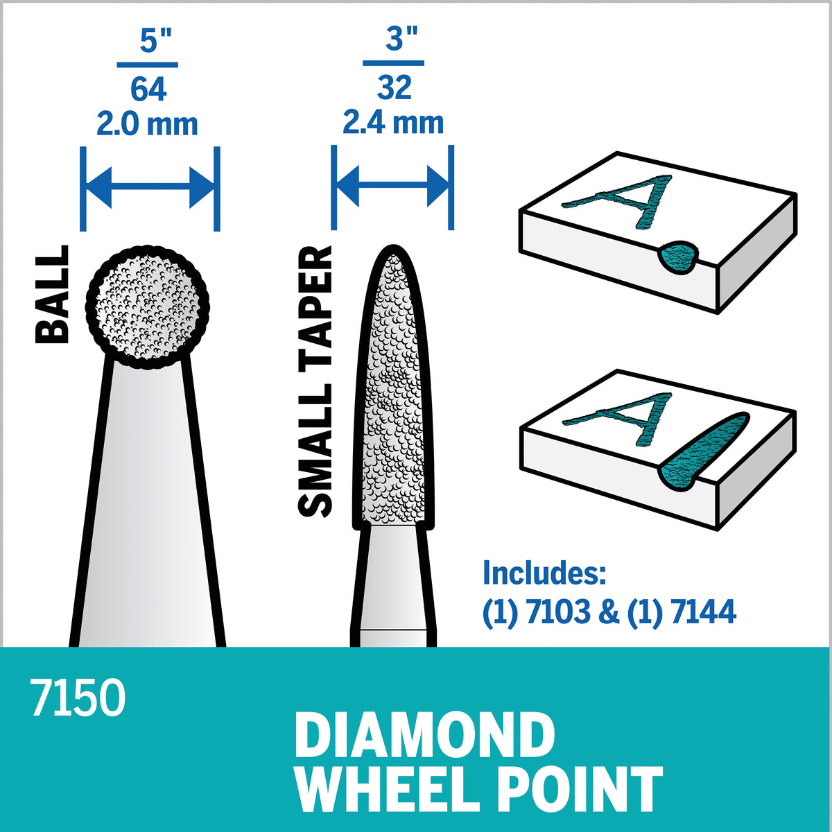 Dremel 7150 2 pc. Diamond Wheel Point Set