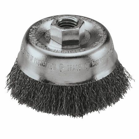 Bosch WB524 3 In. Wheel Dia. 5/8 In.-11 Arbor Carbon Steel Crimped Wire Cup Brush