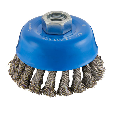 Bosch WBS509 3 1/2" Cup Brush, Knotted, Carbon Steel