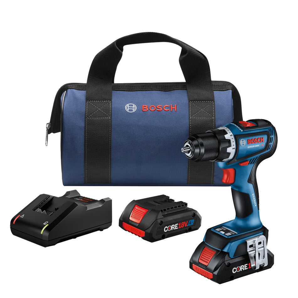 Bosch GSR18V-800CB24 18V Brushless Connected-Ready 1/2 In. Drill/Driver Kit with (2) CORE18V® 4 Ah Advanced Power Batter