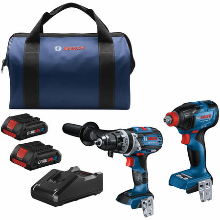 Bosch GXL18V-227B25 18V 2-Tool Combo Kit with Connected-Ready Two-In-One 1/4 In. Bit/Socket Impact Driver/Wrench, 1/2 In