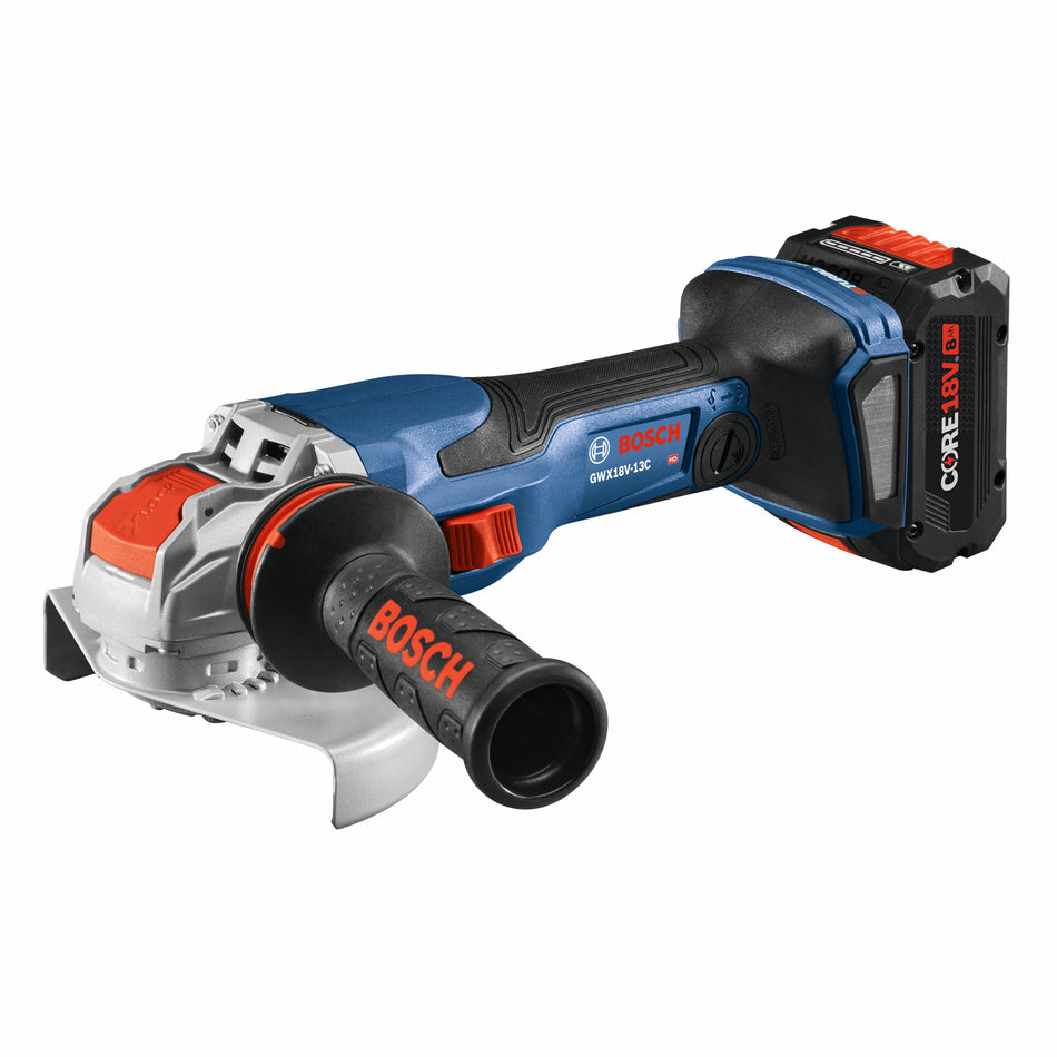 Bosch GWX18V-13CB14 PROFACTOR™ 18V X-LOCK Connected-Ready 5 – 6 In. Angle Grinder Kit with (1) CORE18V® 8 Ah High Power 
