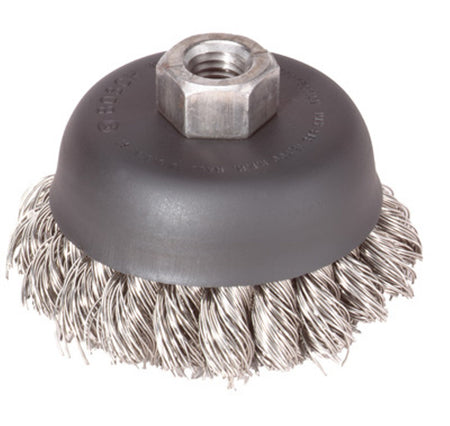 Bosch WB510 4 In. Wheel Dia. 5/8 In.-11 Arbor Carbon Steel Knotted Wire Cup Brush
