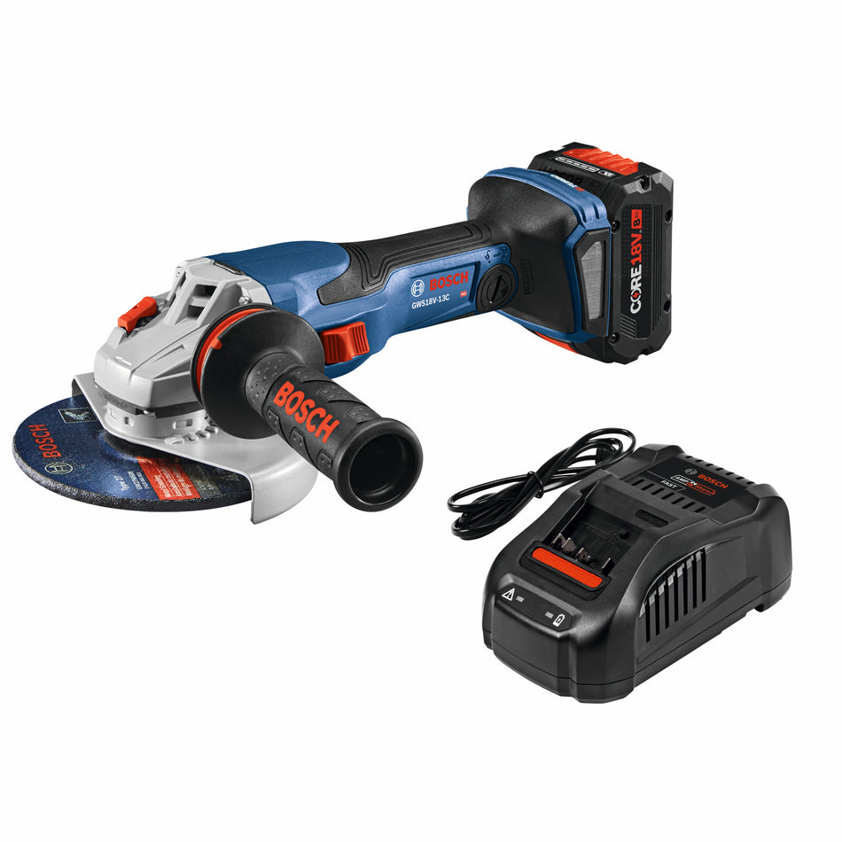 Bosch GWS18V-13CB14 PROFACTOR™ 18V Connected-Ready 5 – 6 In. Angle Grinder Kit with (1) CORE18V® 8 Ah High Power Battery