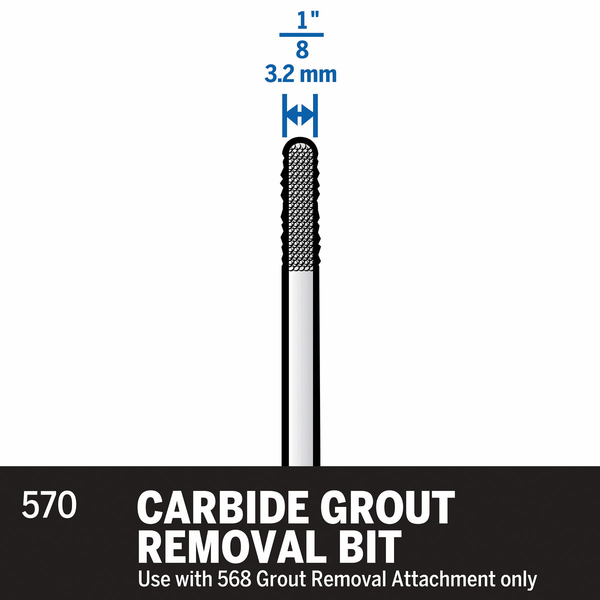 Dremel 570 1/8 In. Grout Removal Bit