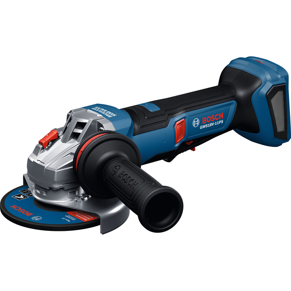 Bosch GWS18V-11PSN 18V Brushless 4-1/2 – 5 In. Angle Grinder with No Lock-On Paddle Switch (Bare Tool)