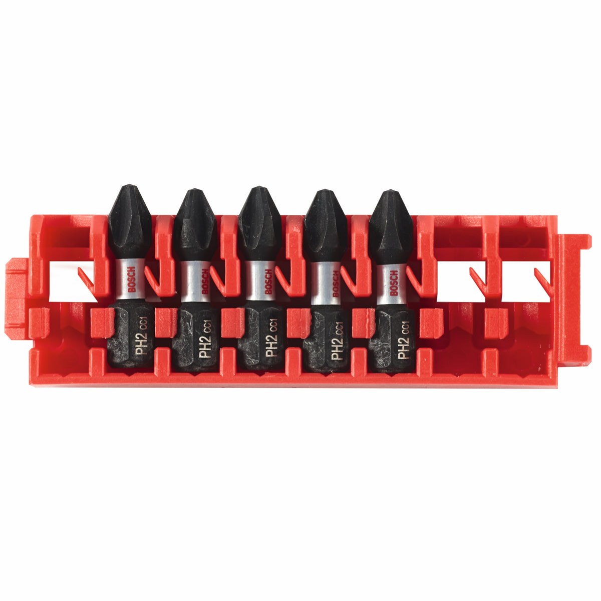 Bosch ITDPH2105C 5 pc. Driven 1 In. Impact Phillips® #2 Insert Bits with Clip for Custom Case System