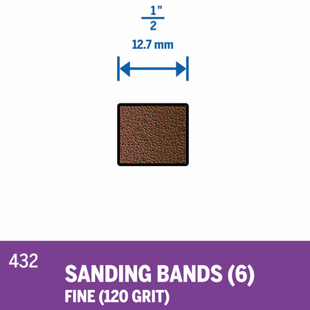 Dremel 432 1/2 In. (12.7 mm) 120 Grit Sanding Band