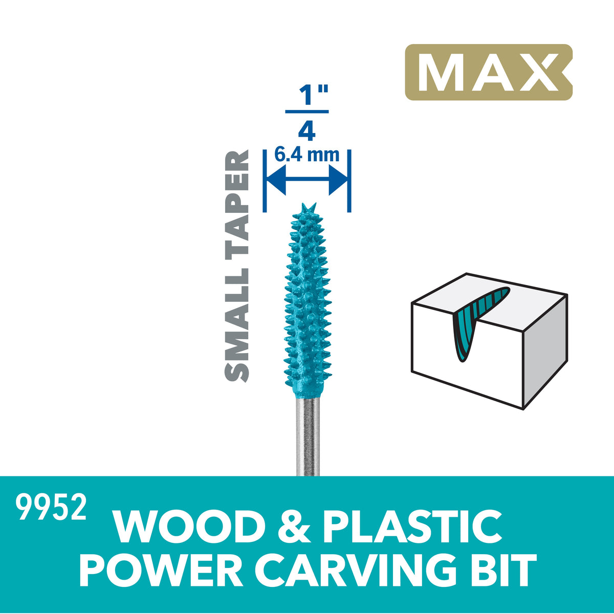 Dremel 9952 1/4" (6.4mm) Max Power Carving Bit
