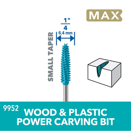 Dremel 9952 1/4" (6.4mm) Max Power Carving Bit
