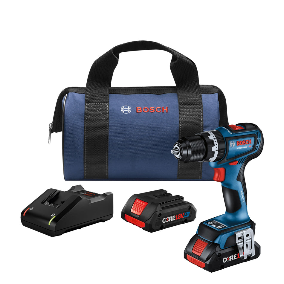 Bosch GSB18V-800CB24 1/2 In. Brushless Connected-Ready Hammer Drill/Driver Kit with (2) CORE18V® 4 Ah Advanced Power Bat