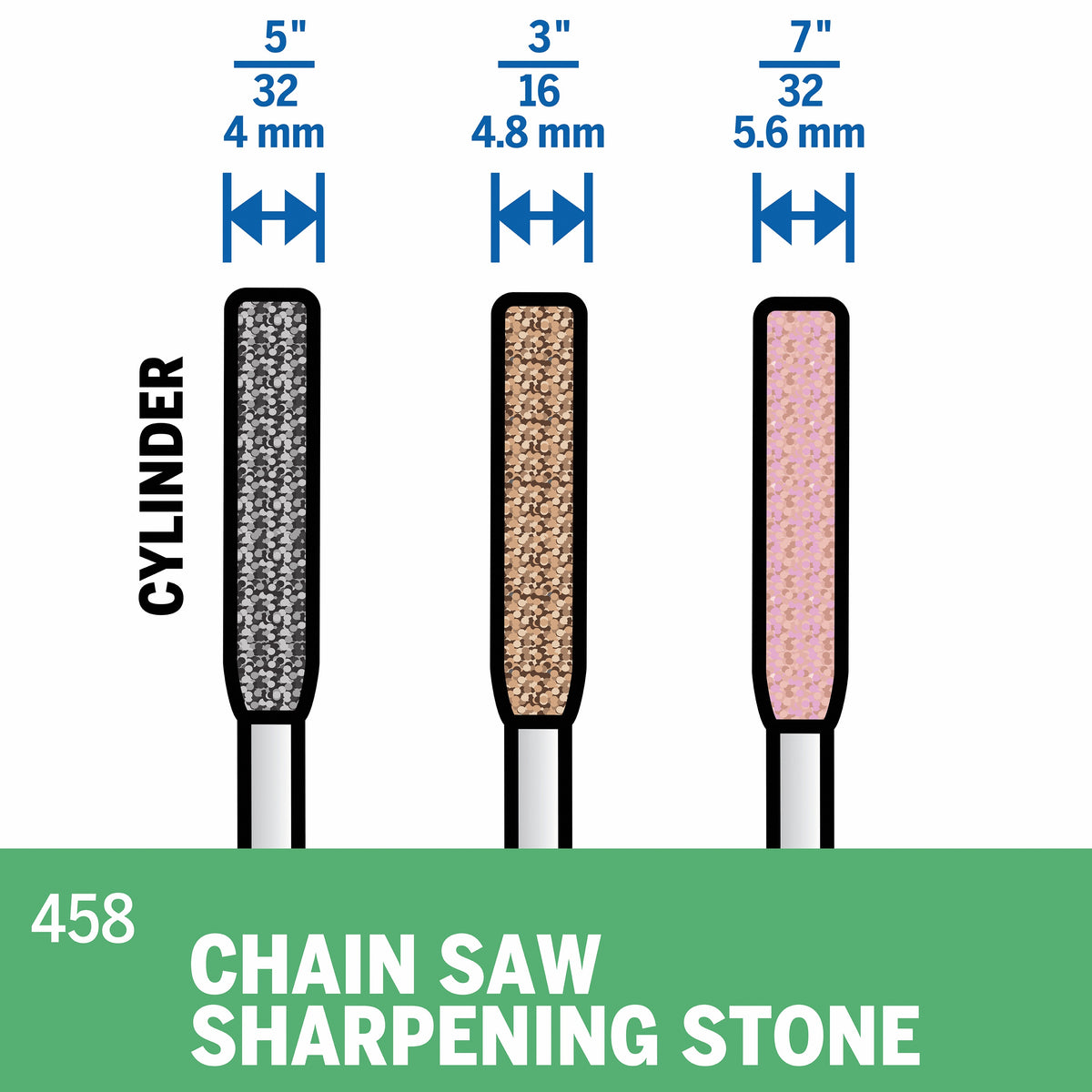 Dremel 458 Chainsaw Sharpening Stones 3-Piece Set