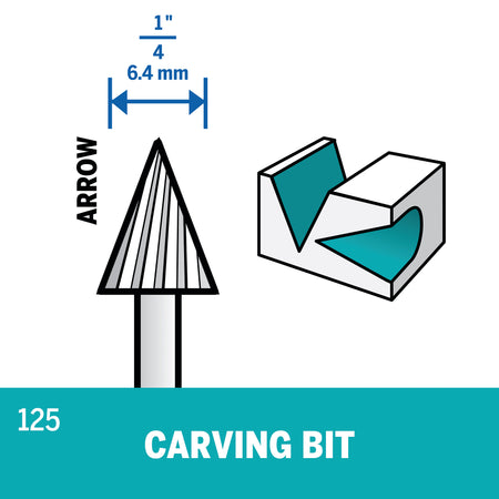 Dremel 125 1/4 In. (6.4 mm) Carving Bits