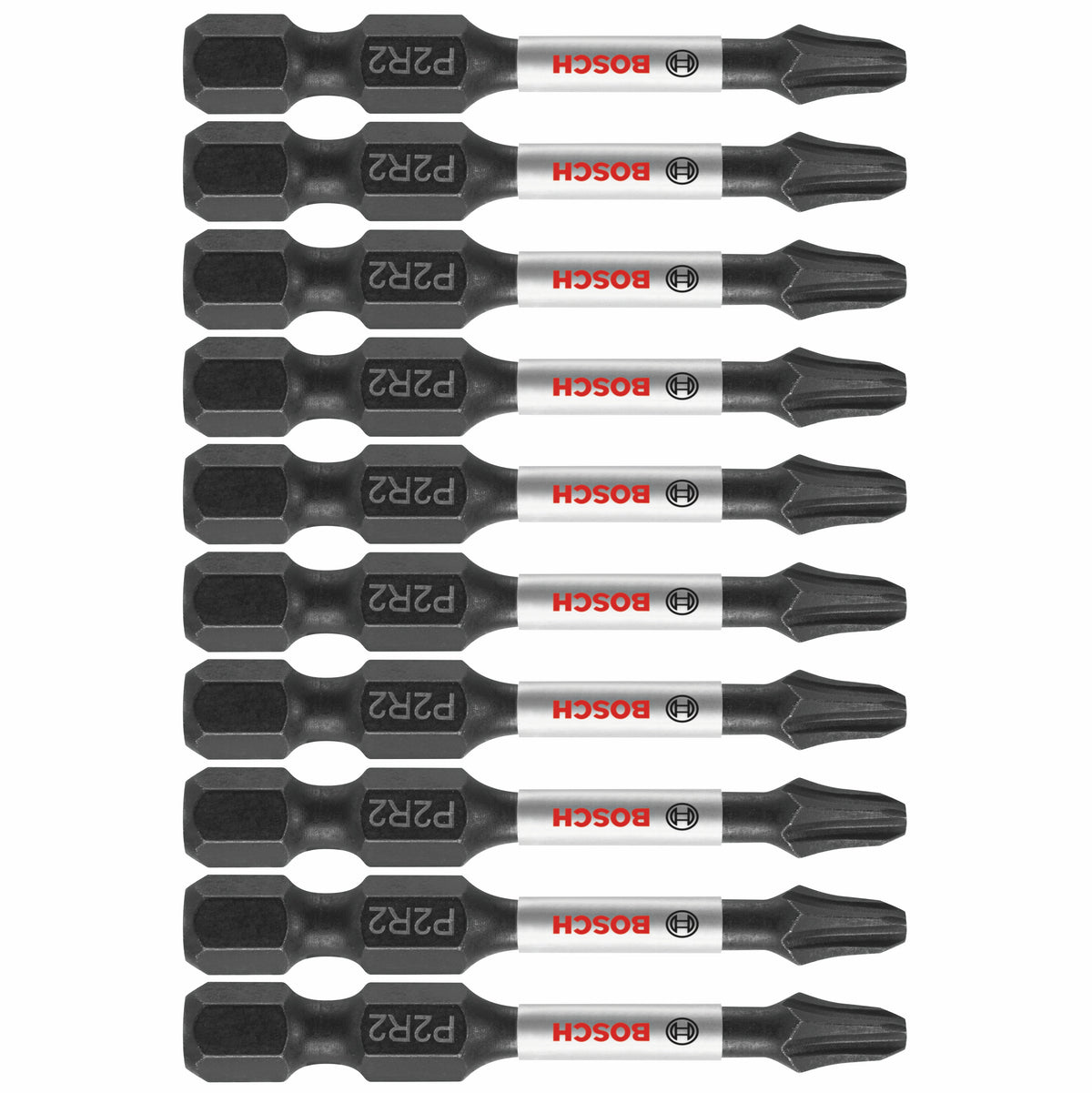 Bosch ITP2R22B 10 pc. Impact Tough™ 2 In. Phillips®/Square #2 Power Bits (Bulk Pack)
