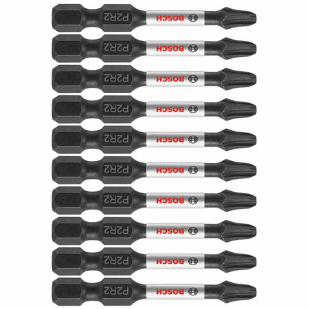 Bosch ITP2R22B 10 pc. Impact Tough™ 2 In. Phillips®/Square #2 Power Bits (Bulk Pack)