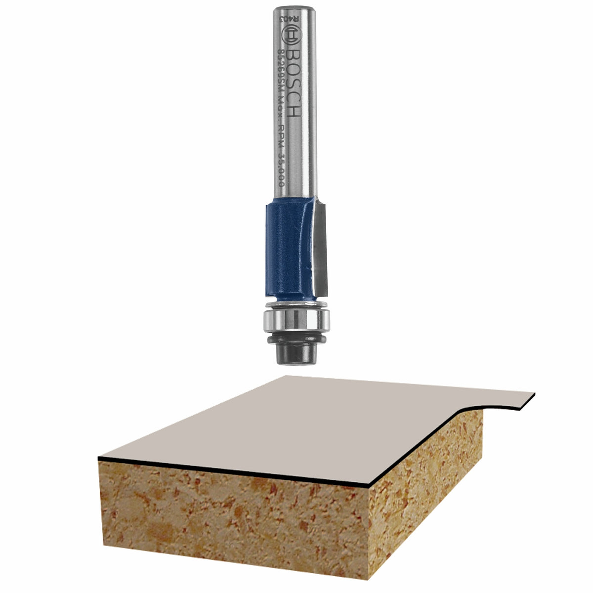 Bosch 85269SM 3/8 In. x 1-13/16 In. Carbide-Tipped 2-Flute Shear and Bevel Laminate Trim Bit