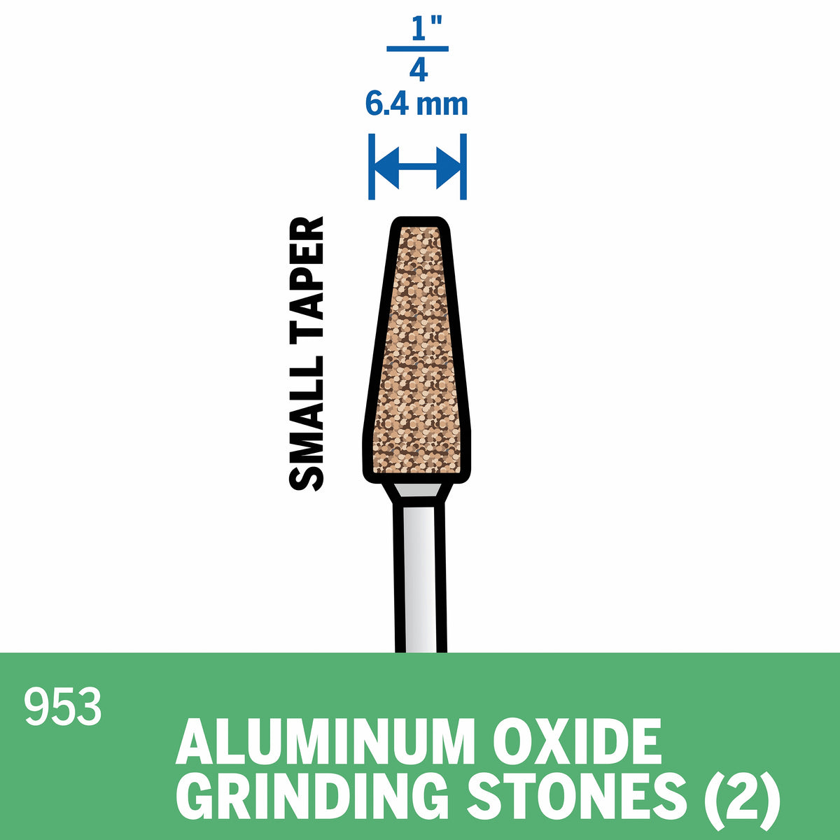 Dremel 953 1/4 In. (6.4 mm) Aluminum Oxide Grinding Stone