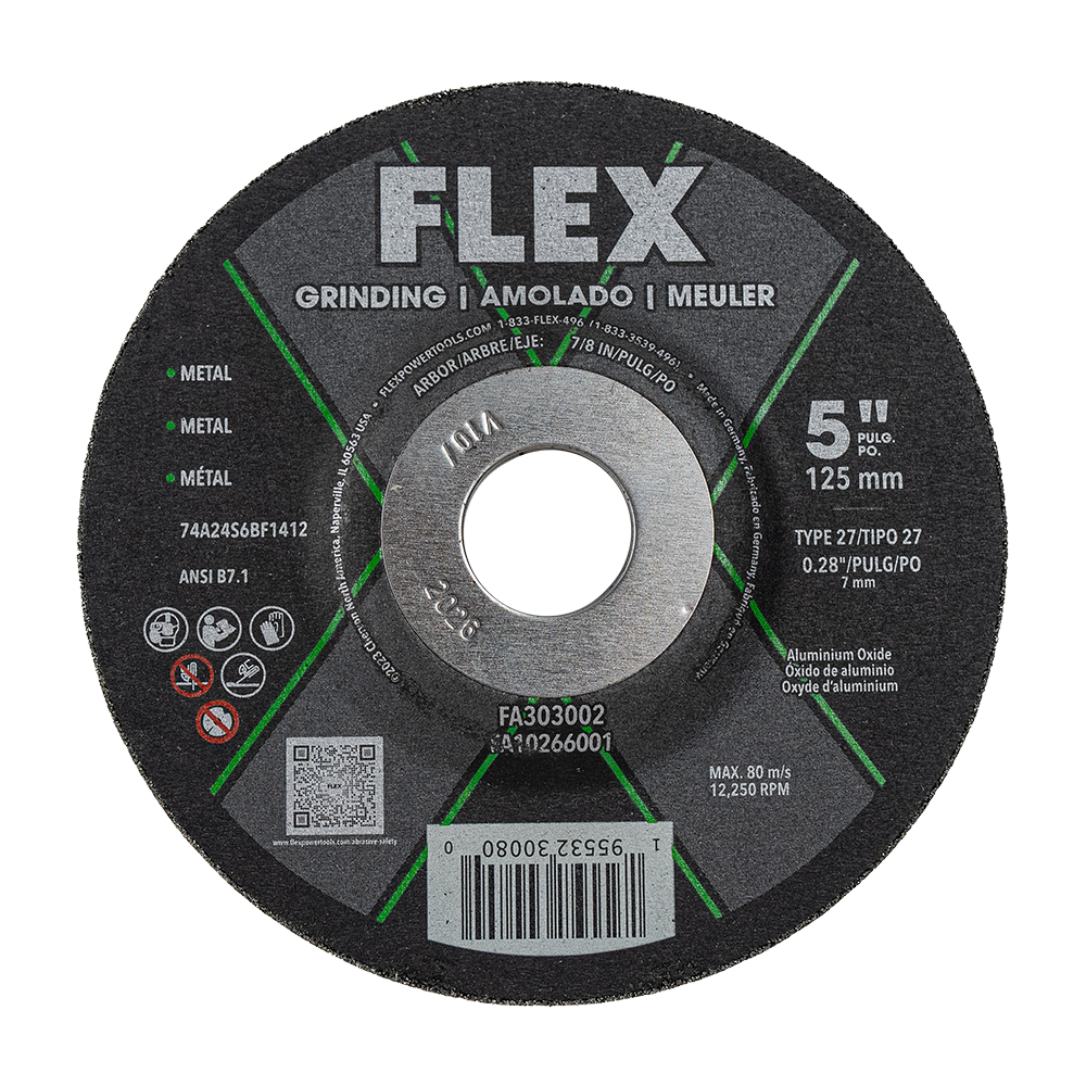 FLEX FA303002 24V 5" x 0.28" x 7/8" Grinding Disc Type 27