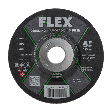 FLEX FA303002 24V 5" x 0.28" x 7/8" Grinding Disc Type 27