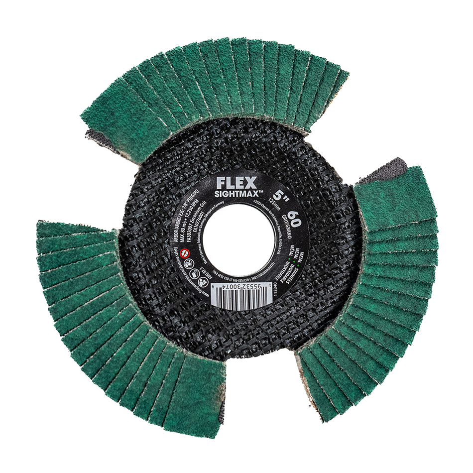 FLEX FA302007 24V SightMAX™ 5" x 7/8" x 60 Grit Flap Disc Type29