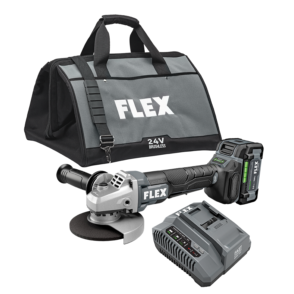 FLEX FX3171A-1C 24V 5" Variable Speed Angle Grinder with Paddle Switch Kit, Brushless