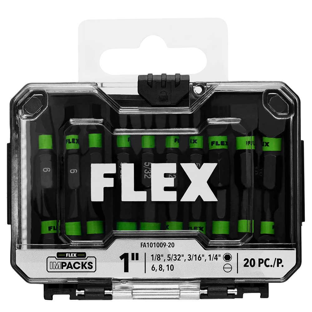 FLEX FA101009-20 Impact Ready 1" Mixed Allen & Slot Impact Driver Bit 20 Bulk