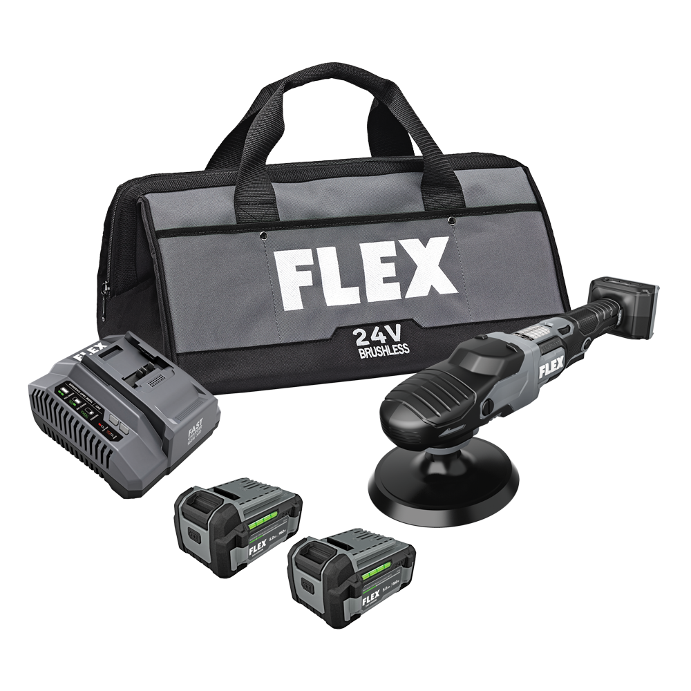 FLEX FX3311-2C 24V Rotary Polisher Kit (2x5.0Ah Battery+160W Charger)