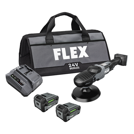 FLEX FX3311-2C 24V Rotary Polisher Kit (2x5.0Ah Battery+160W Charger)