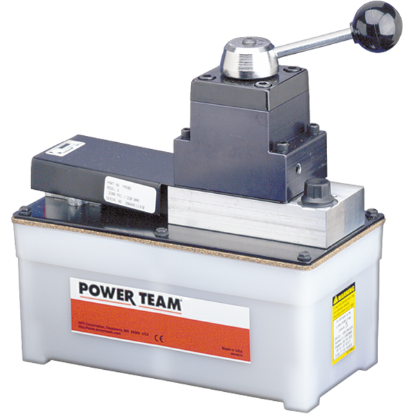 Power Team PA50D Pump, Air/hyd 28 CU In/min, Cap 105 Cuin