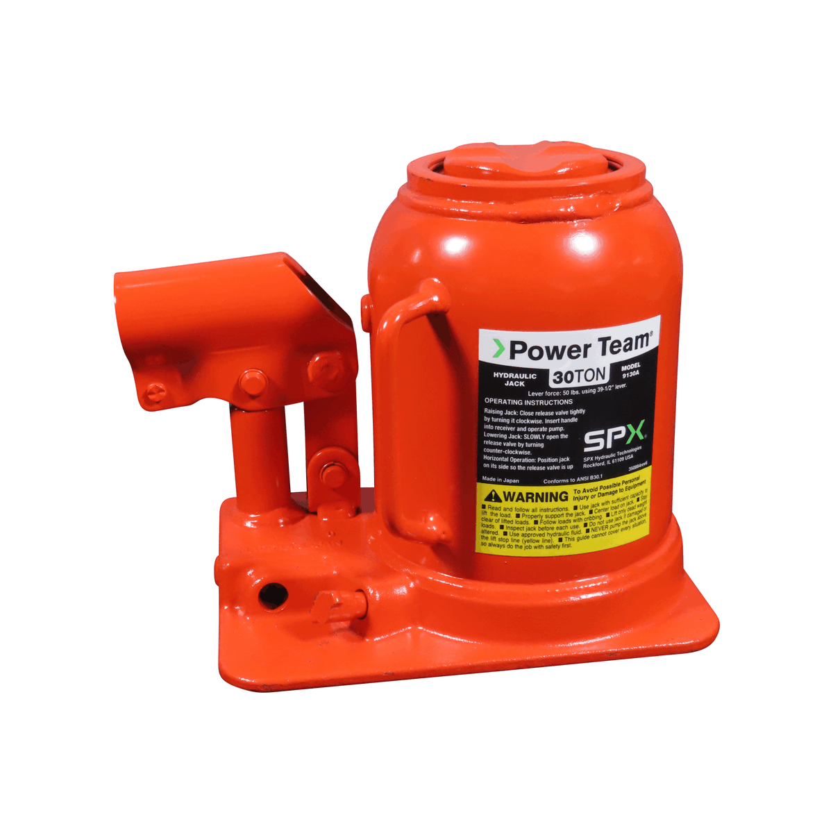 Power Team 9130A Bottle Jack, 30 TON, 3-1/8" Stroke