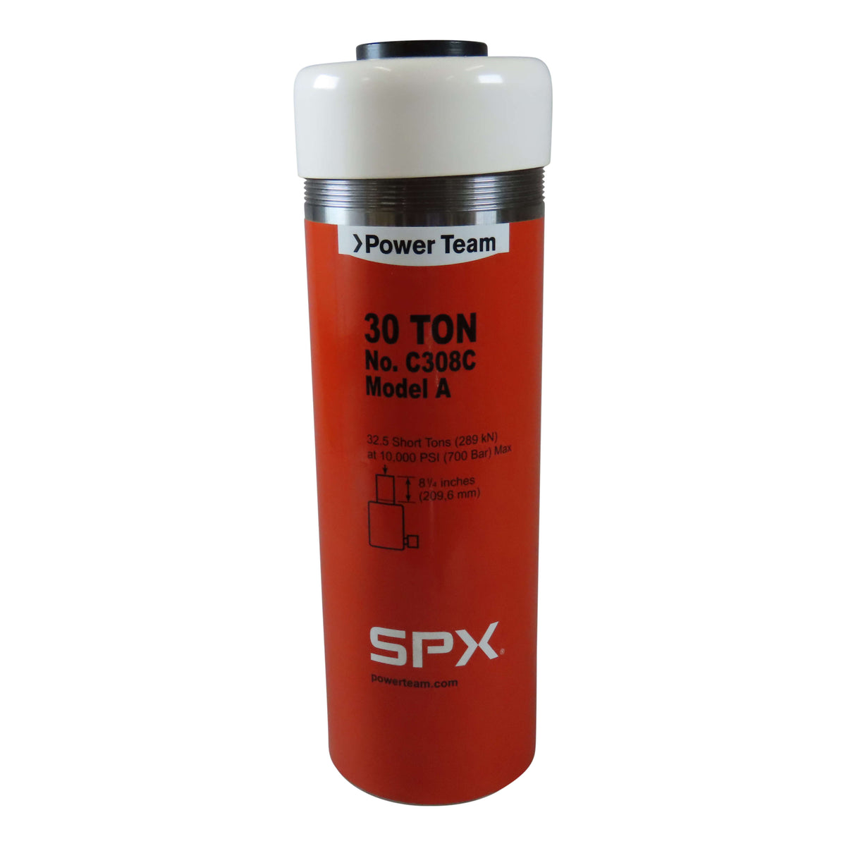 Power Team C308C Cylinder, Single Acting, Spring Return, 30TON, 8.00IN Stroke