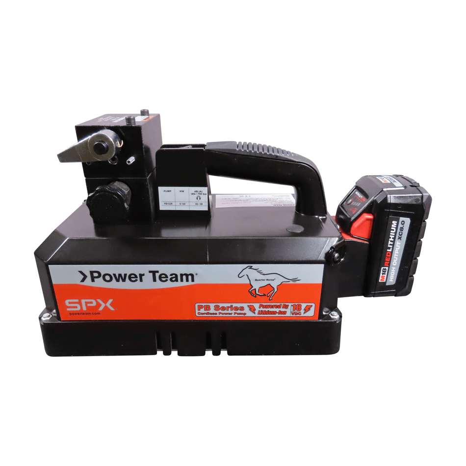 Power Team PB102R-1 Pump, Cordless, 18VDC, Single Acting, 2 WAY, Auto Dump, Pressure Regulator, US Charger