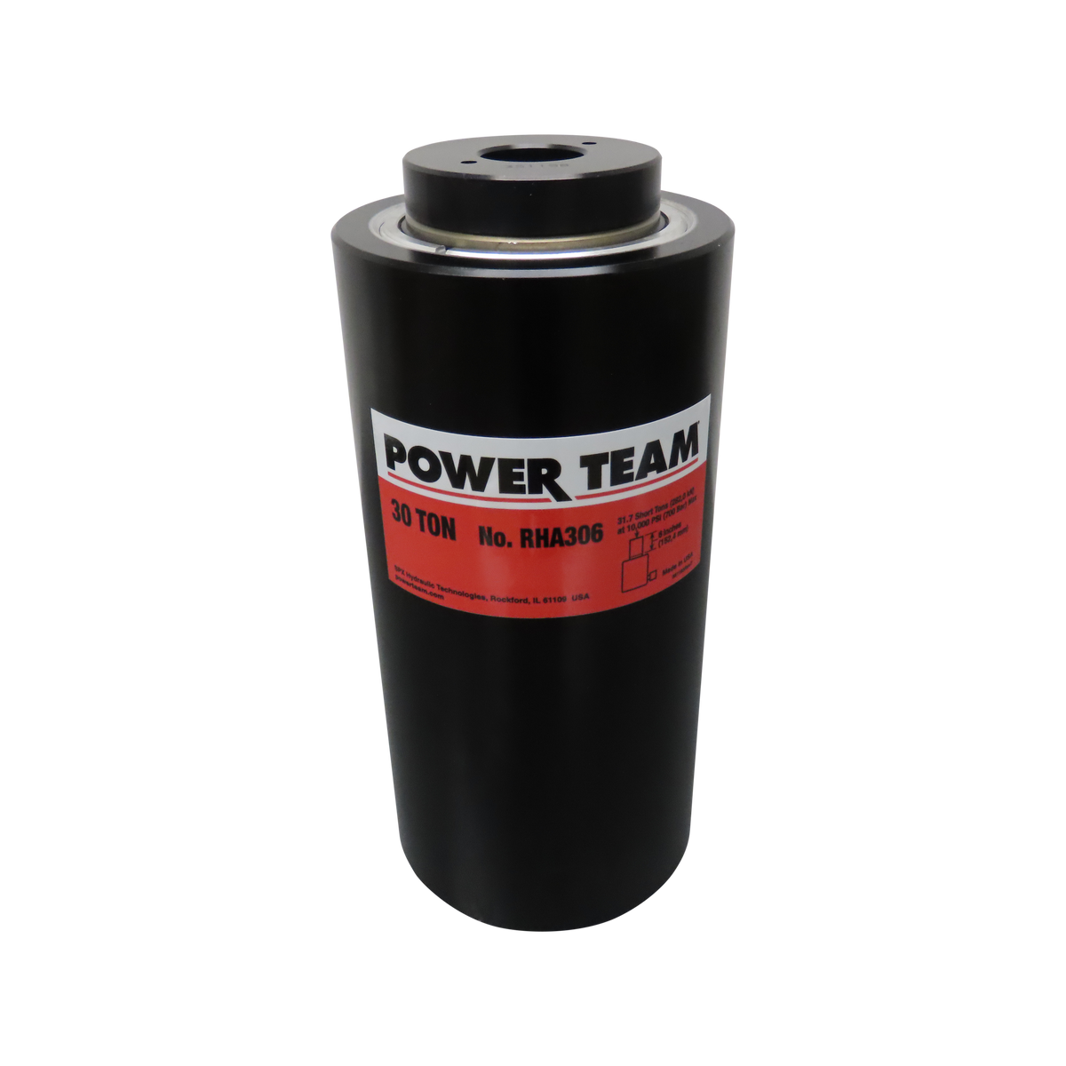 Power Team RHA306 Cylinder, Hollow Hole, Single Acting, 30 TON, 6" Stroke
