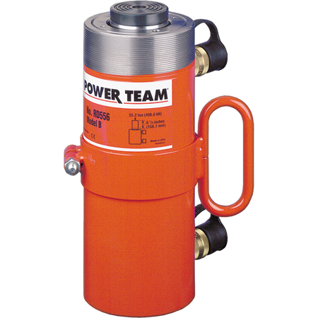 Power Team RD556 Cylinder, Double Acting, Hydraulic Return, 55 TON, 6-1/4" Stroke