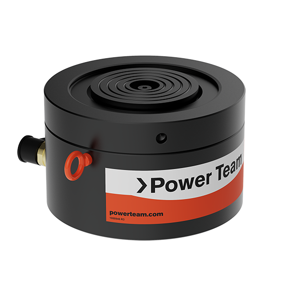 Power Team RGP2802 Cylinder Single Acting, Load Return, Locking Collar Pancake 2IN 280T W/ Swivel Cap, Nitride