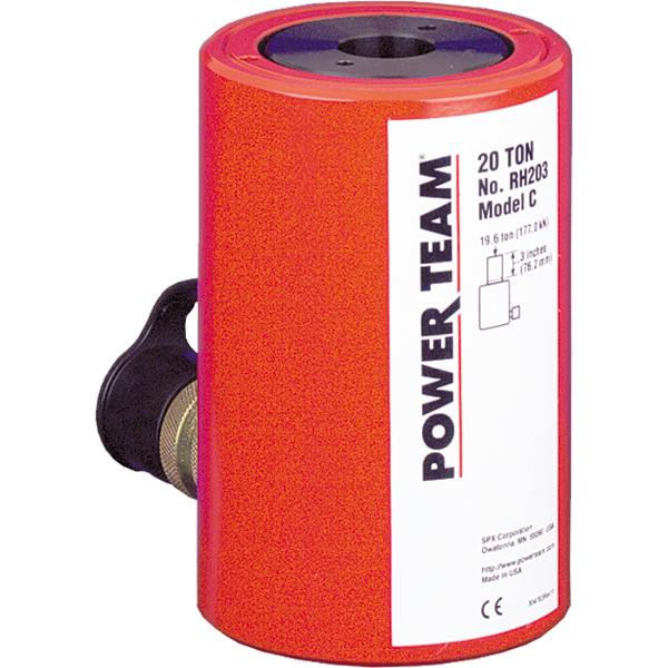 Power Team RH206 Cylinder, Hollow Hole, Single Acting, 20 TON, 6" Stroke