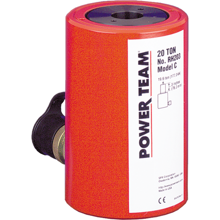 Power Team RH206 Cylinder, Hollow Hole, Single Acting, 20 TON, 6" Stroke