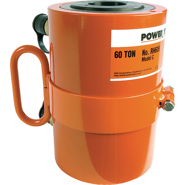 Power Team RH606 Cylinder, Hollow Hole, Single Acting, 60 TON, 6" Stroke