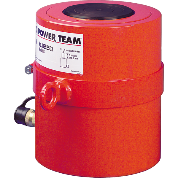 Power Team RSS2503 Shorty Cylinder, Single Acting, Spring Return, 250 TON, 3" Stroke