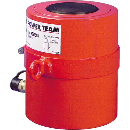 Power Team RSS2503 Shorty Cylinder, Single Acting, Spring Return, 250 TON, 3" Stroke