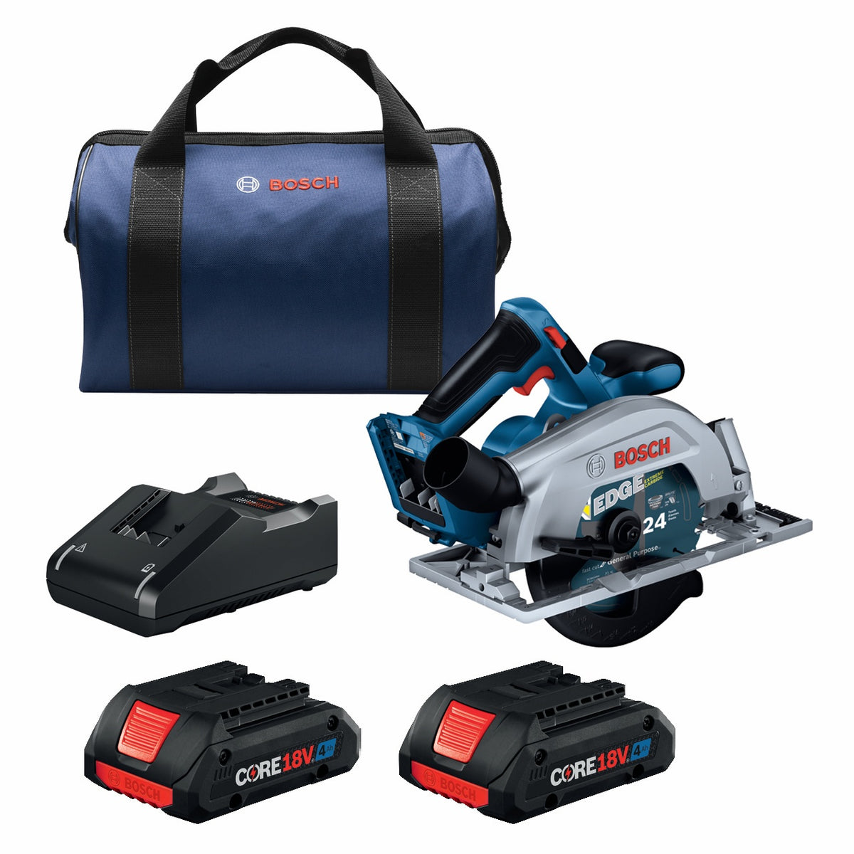 Bosch GKS18V-22B25 18V Brushless Blade-Right 6-1/2 In. Circular Saw Kit with (2) CORE18V® 4 Ah Advanced Power Batteries
