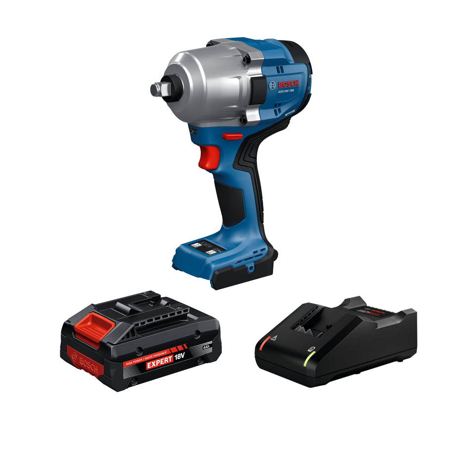 Bosch GDS18V-780B14X 18V Brushless ½ In. Mid-Torque Impact Wrench Kit