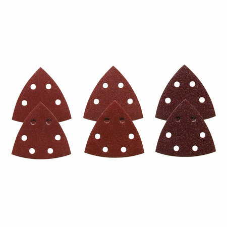 Bosch SDTR000 3-1/2 In. Assorted Grits 6 pc. Red Detail Sander Abrasive Triangles for Wood